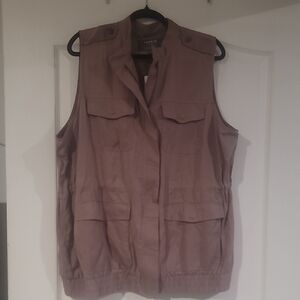 NWT Torrid Tencel Twill Utility Vest Twilght Mauve Sz Torrid 1 -1X 14-16